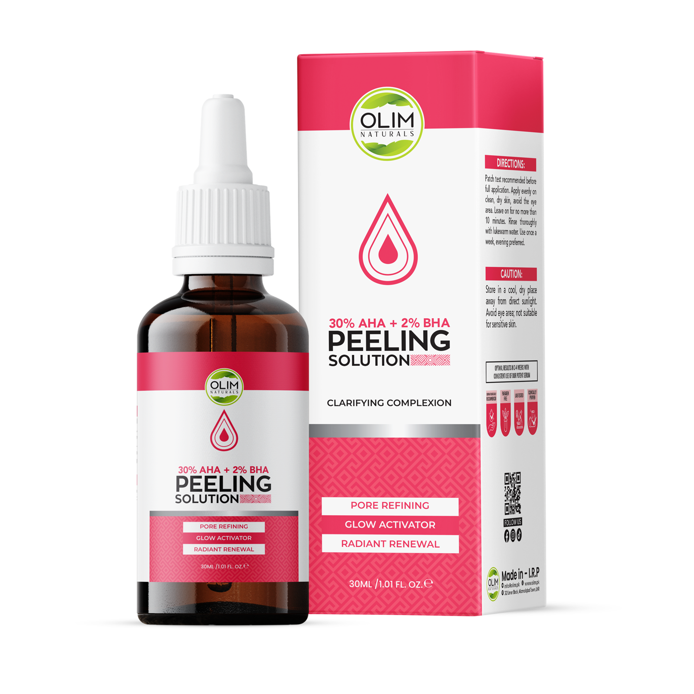 30% AHA + 2% BHA Peeling Solution – Smooth Texture & Clear Pores