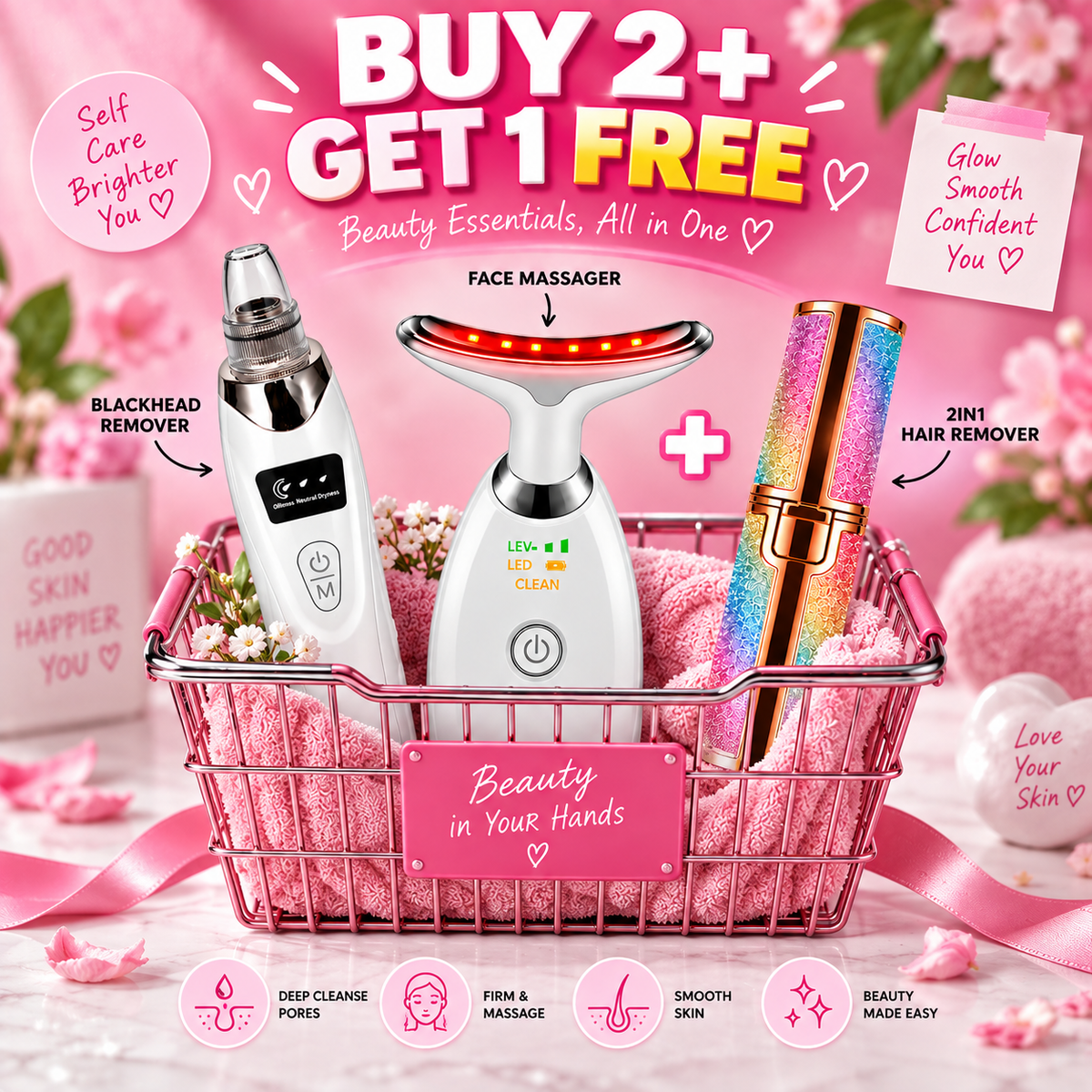 Beauty Tolls BUDGET DEAL-1 | BLACKHEAD OR FACE MASSAGER + FREE 2IN1