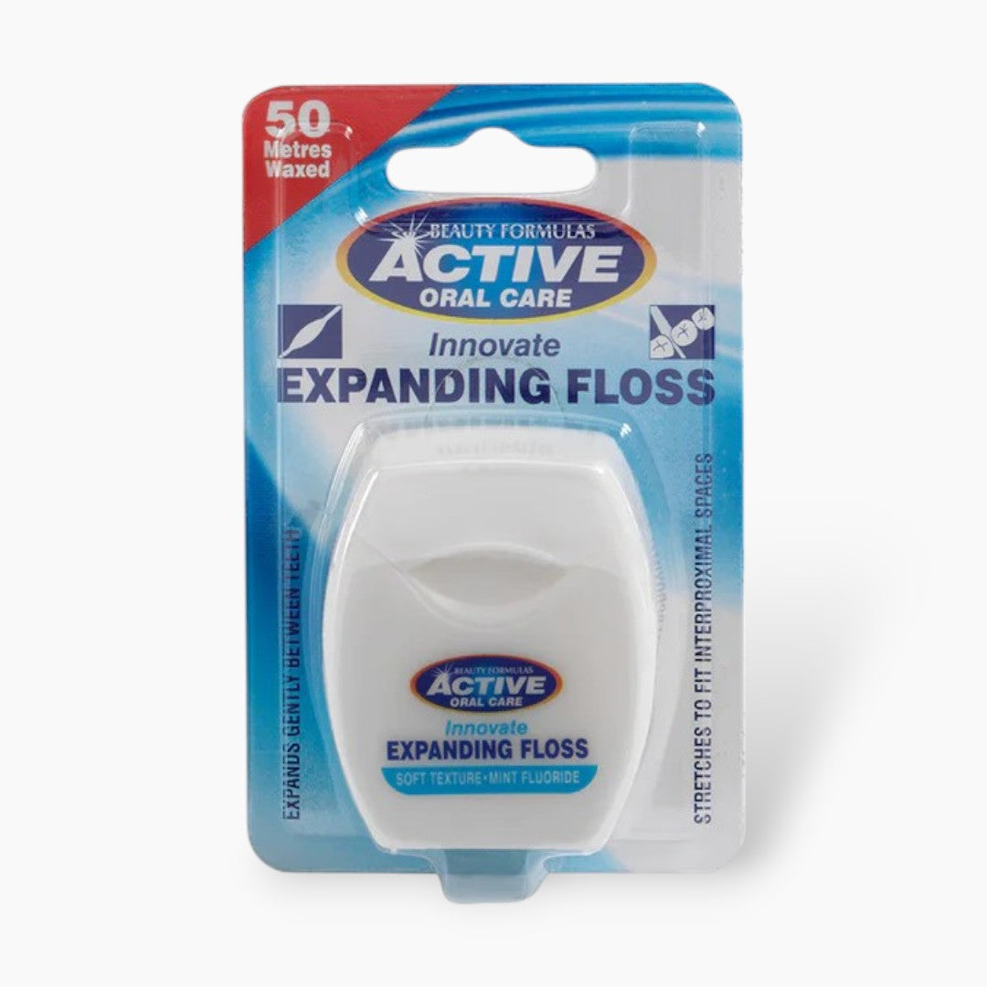 Beauty Formulas Active Innovate Mint Expanding Waxed Floss 50m