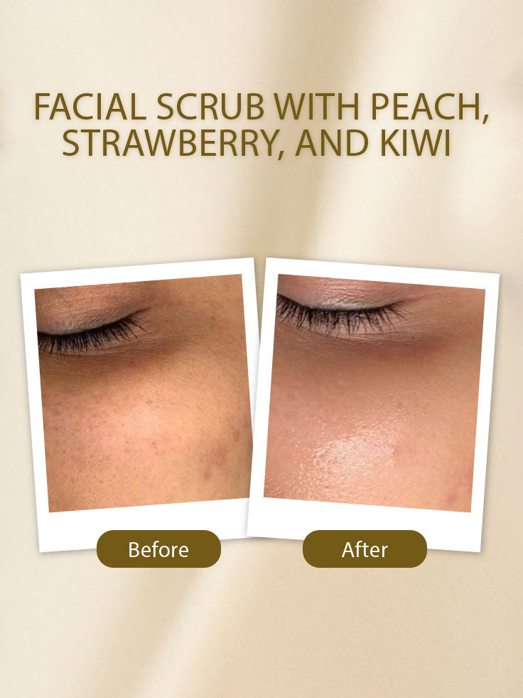 Facial Scrub with Peach, Strawberry, and Kiwi