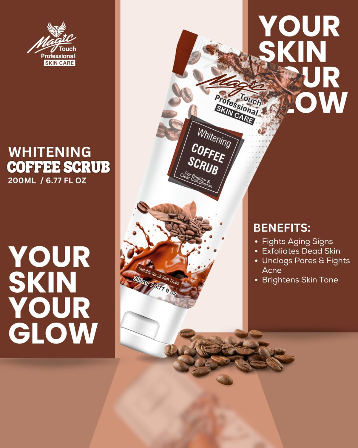 Magic Touch Professional Skin Care – Whitening Coffee Scrub 200ml