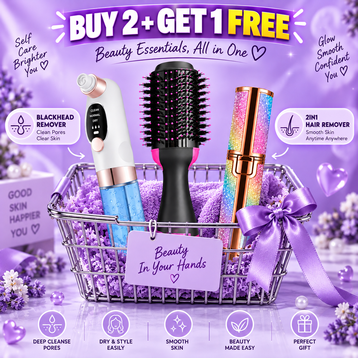 Beauty Tools  BUDGET DEAL 2 | HYDRA-FACIAL OR DRYER BURSH + FREE 2IN1