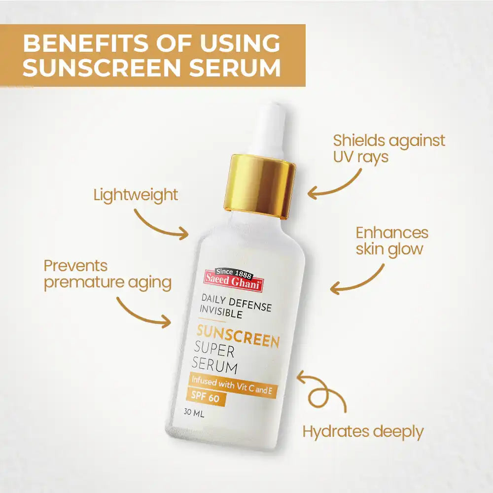 Daily Defense Invisible Sunscreen Super Serum SPF 60 Saeed Ghani  