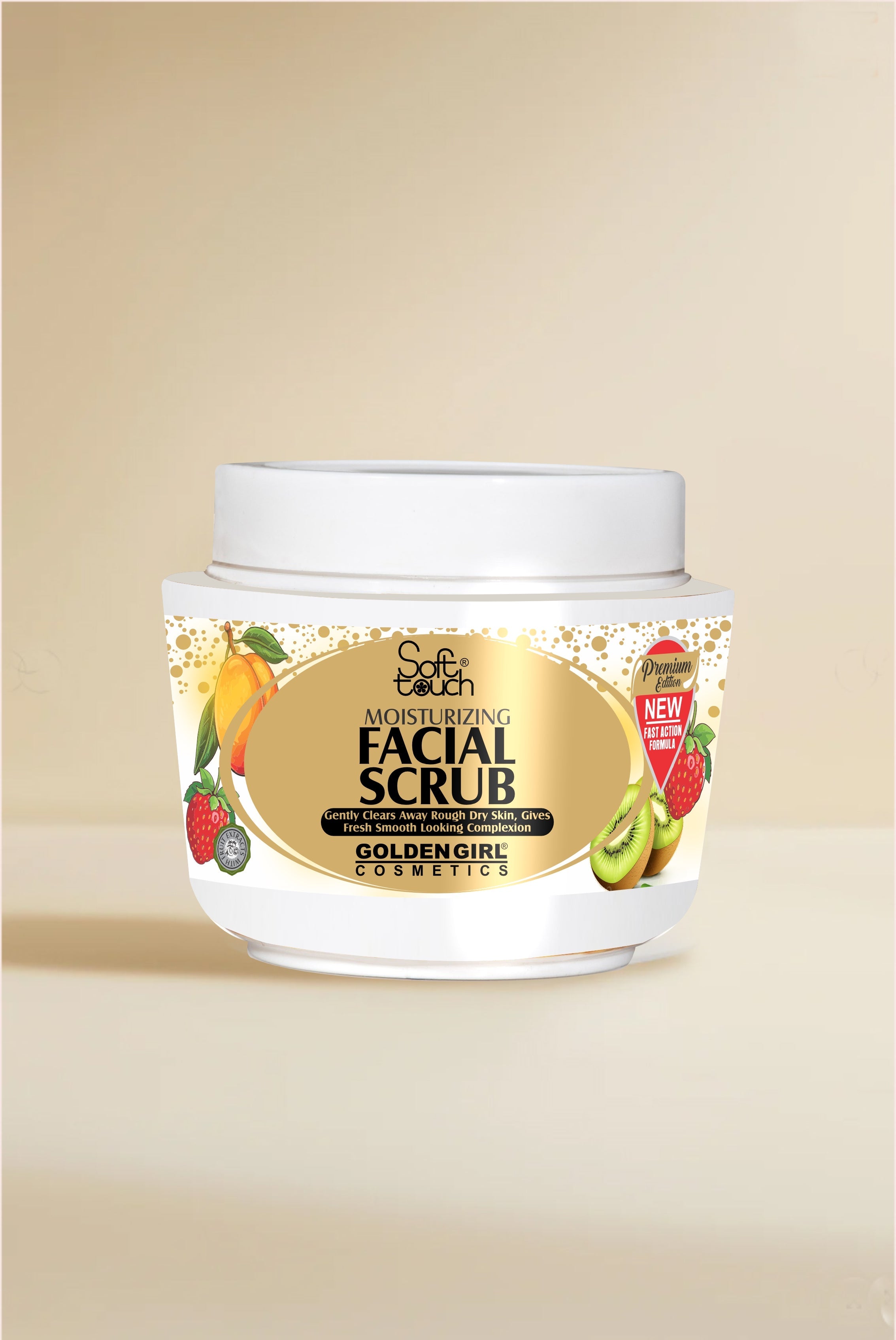 Facial Scrub with Peach, Strawberry, and Kiwi