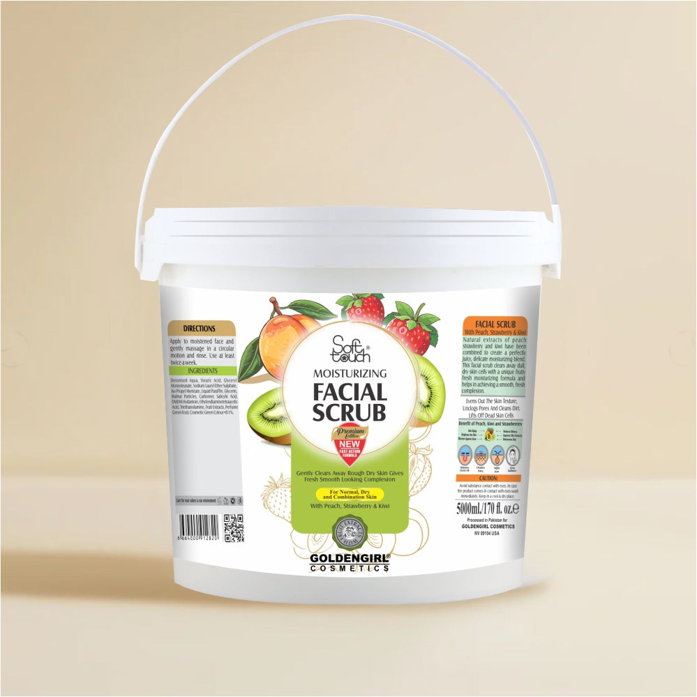 Facial Scrub with Peach, Strawberry, and Kiwi