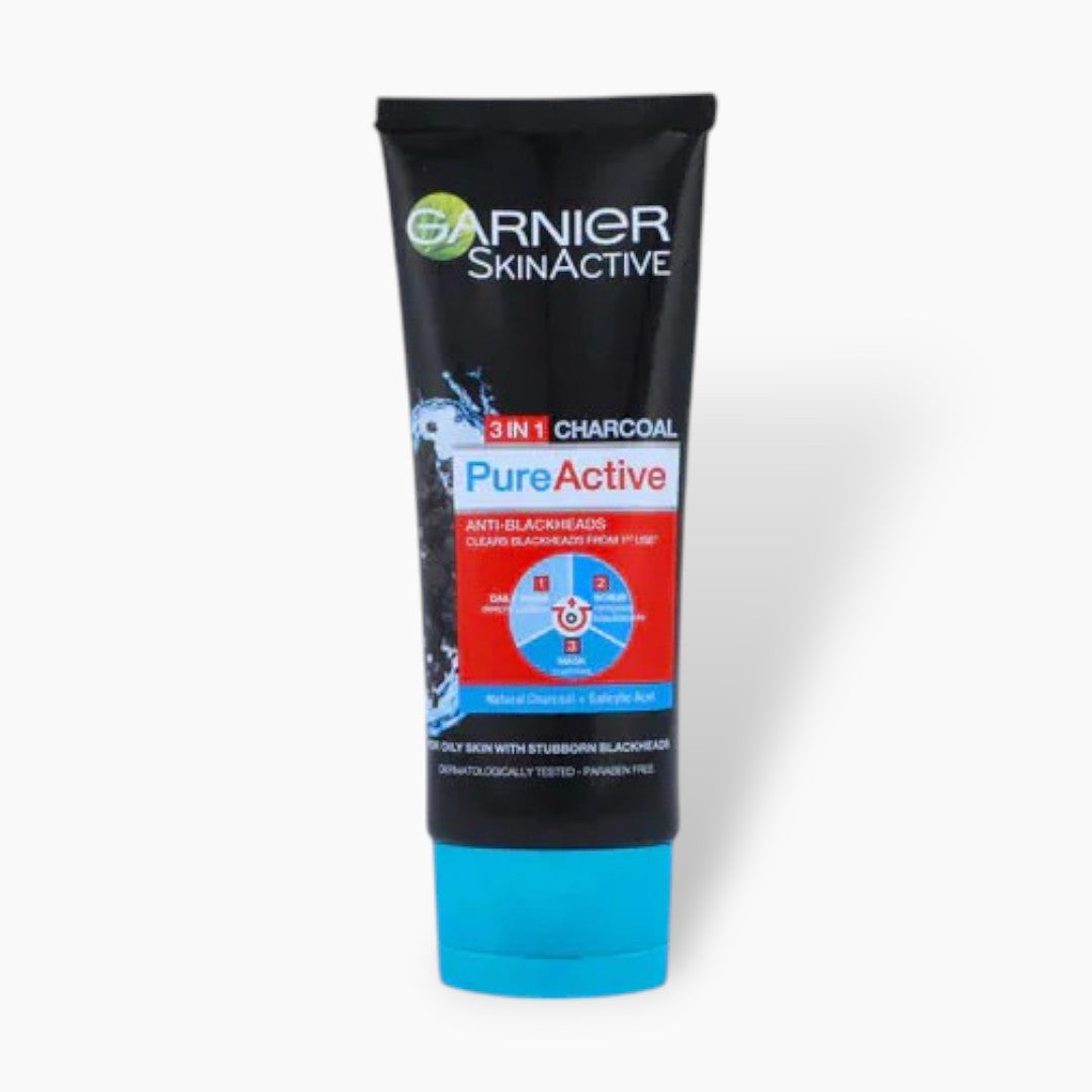 Garnier Pure Active 3 In 1 Charcoal Face Wash 100ml