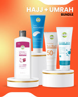 Olim Naturals Hajj & Umrah Care Kit – Complete Travel Skincare & Haircare Bundle (Face Wash, Moisturizer, Shampoo & SPF 50 Sunblock) Olim Naturals  