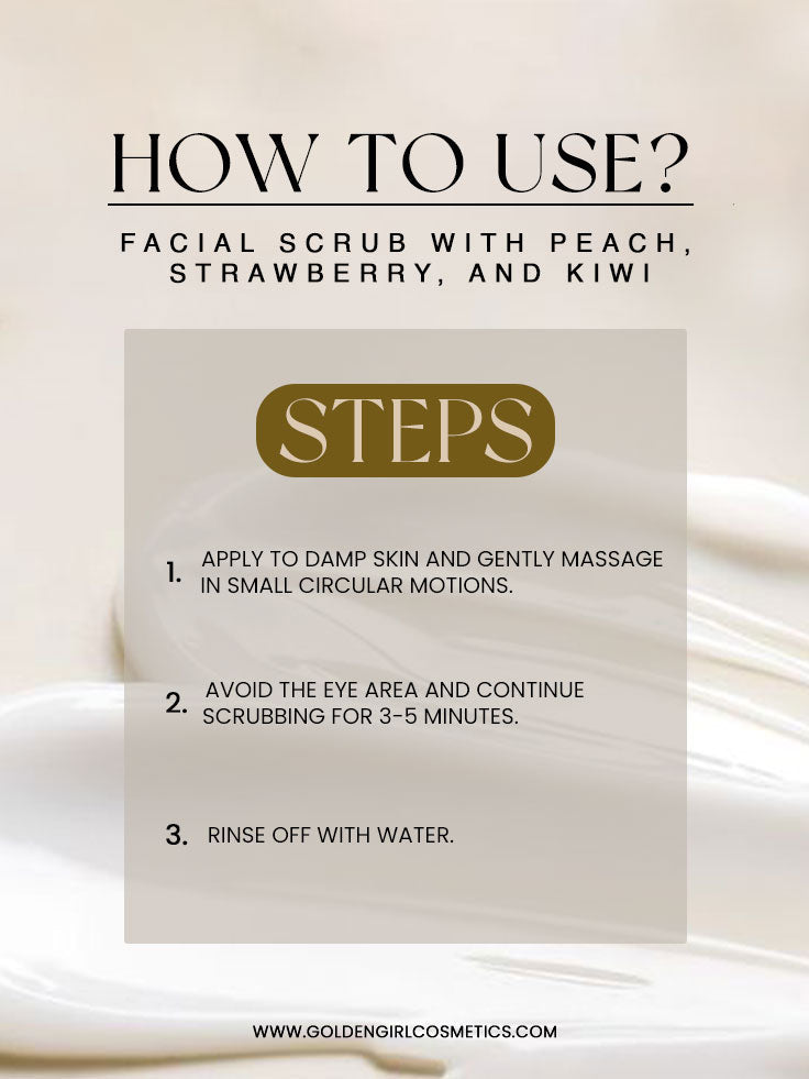 Facial Scrub with Peach, Strawberry, and Kiwi