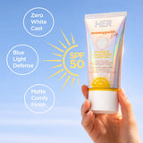 HERBEAUTY-INVISIBLE SUNSCREN GLW GEL MOISTRIZER SPF50 50G Her Beauty  
