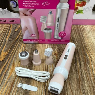 Kemei 4 in 1 Electric Rechargeale  Epilator & Shaver Suit for Women