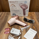 Beauty Professional IPL Laser Hair Removal Device for Women & Men | At-Home Permanent Painless Hair Remover with Ice Cooling Technology | 999,999 Flashes Quartz Light & Dual Precision Clips