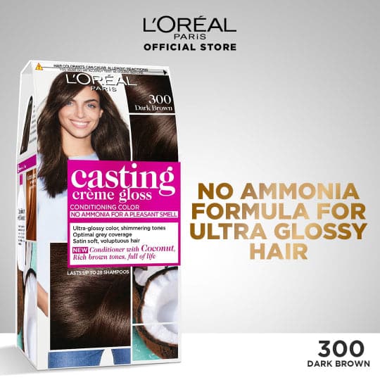 LOreal Paris Casting Creme Gloss - 300 Dark Brown Hair Color