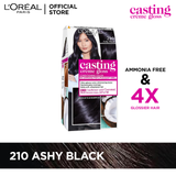 LOreal Paris Casting Creme Gloss - 210 Ashy Black Hair Color Loreal  