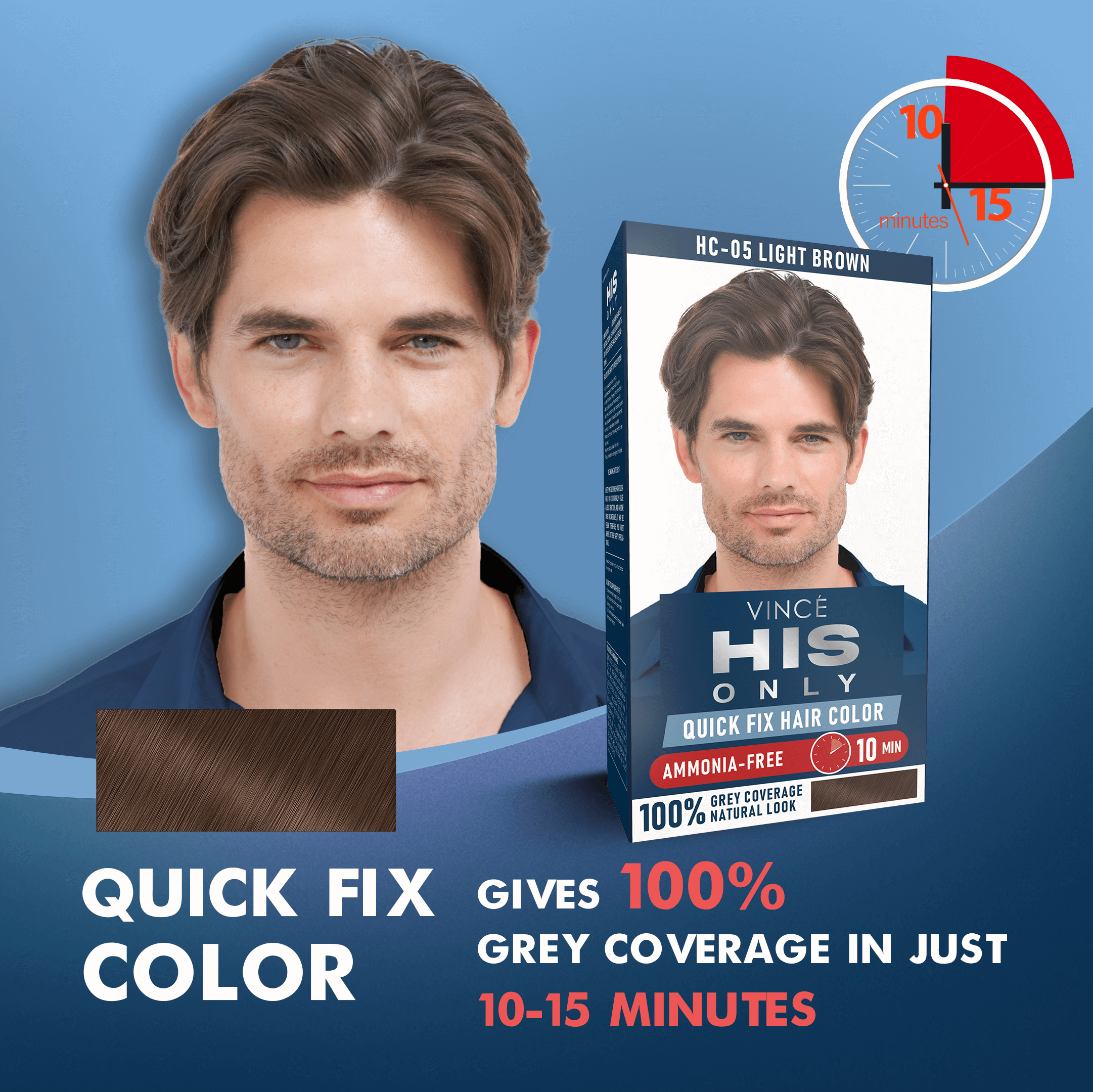 Light Brown Men Hair Color - His Only (HC-05)