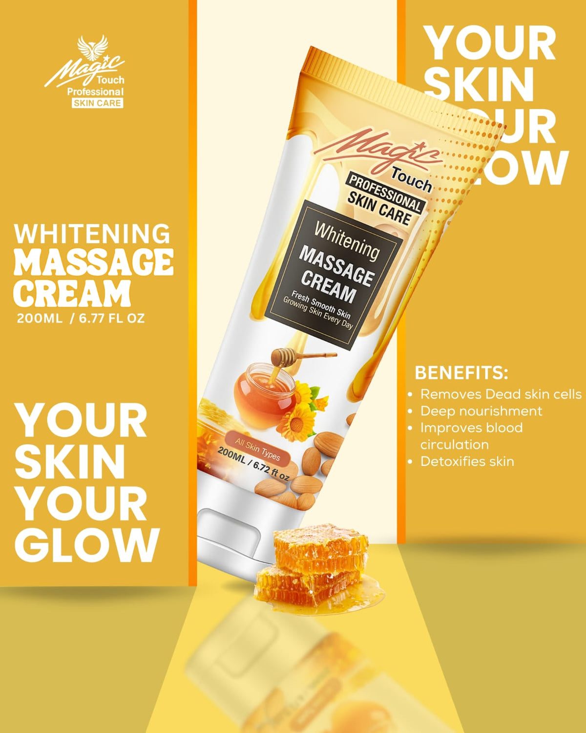 Magic Touch Honey Whitening Massage Cream – 200ml