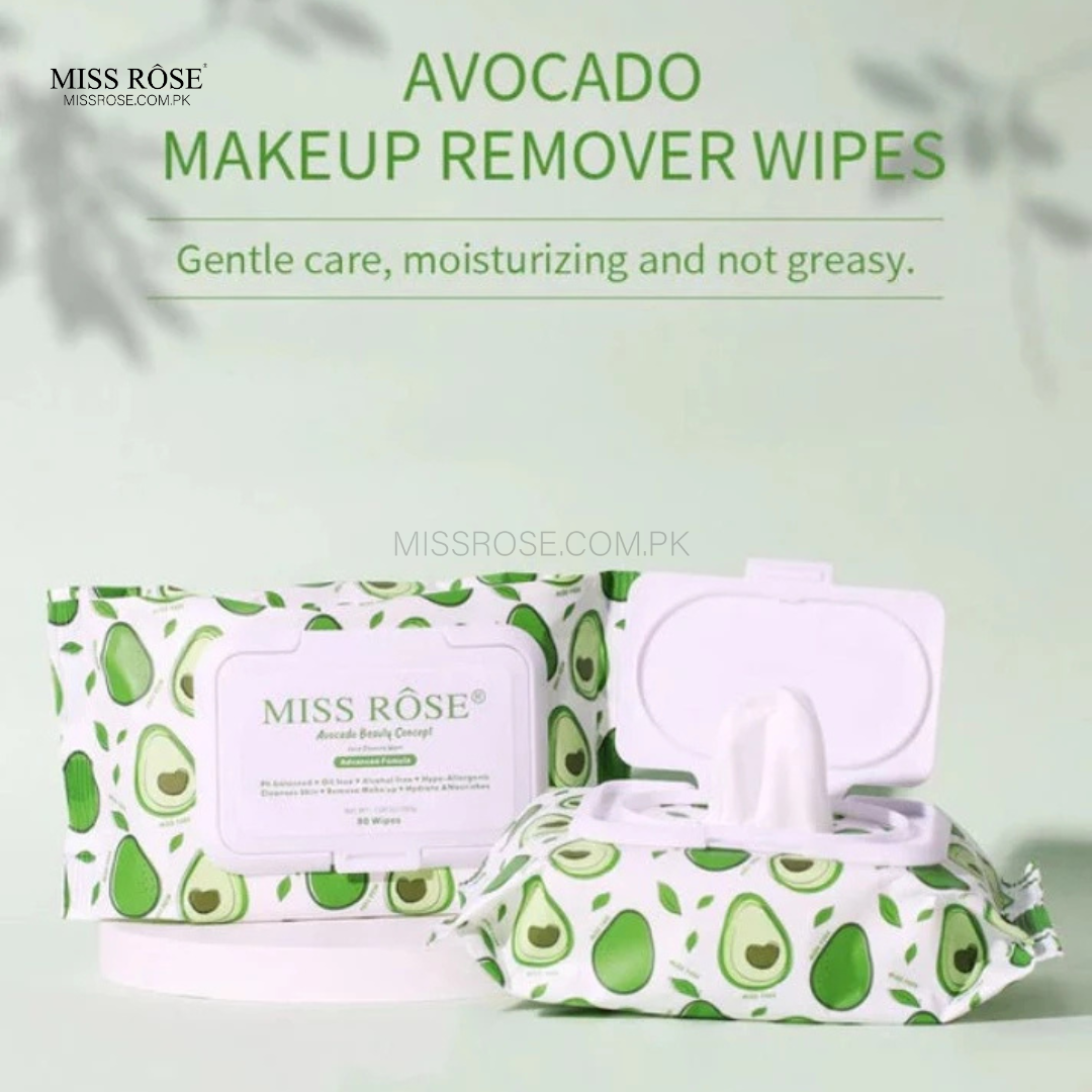 Miss Rose Avocado beauty concept facial cleaning  wipes