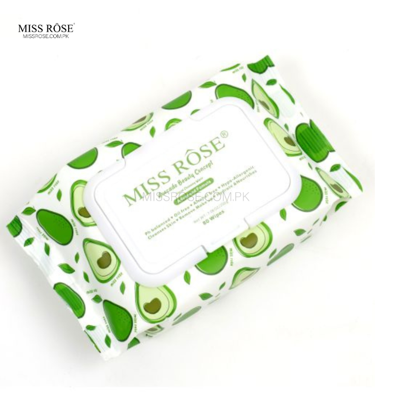 Miss Rose Avocado beauty concept facial cleaning  wipes