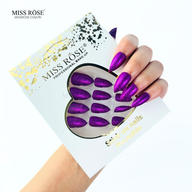 Miss Rose Glitter Chunk Stick-On Nails