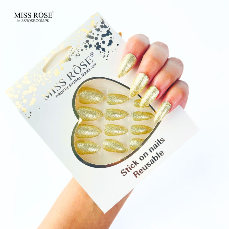 Miss Rose Glitter Chunk Stick-On Nails
