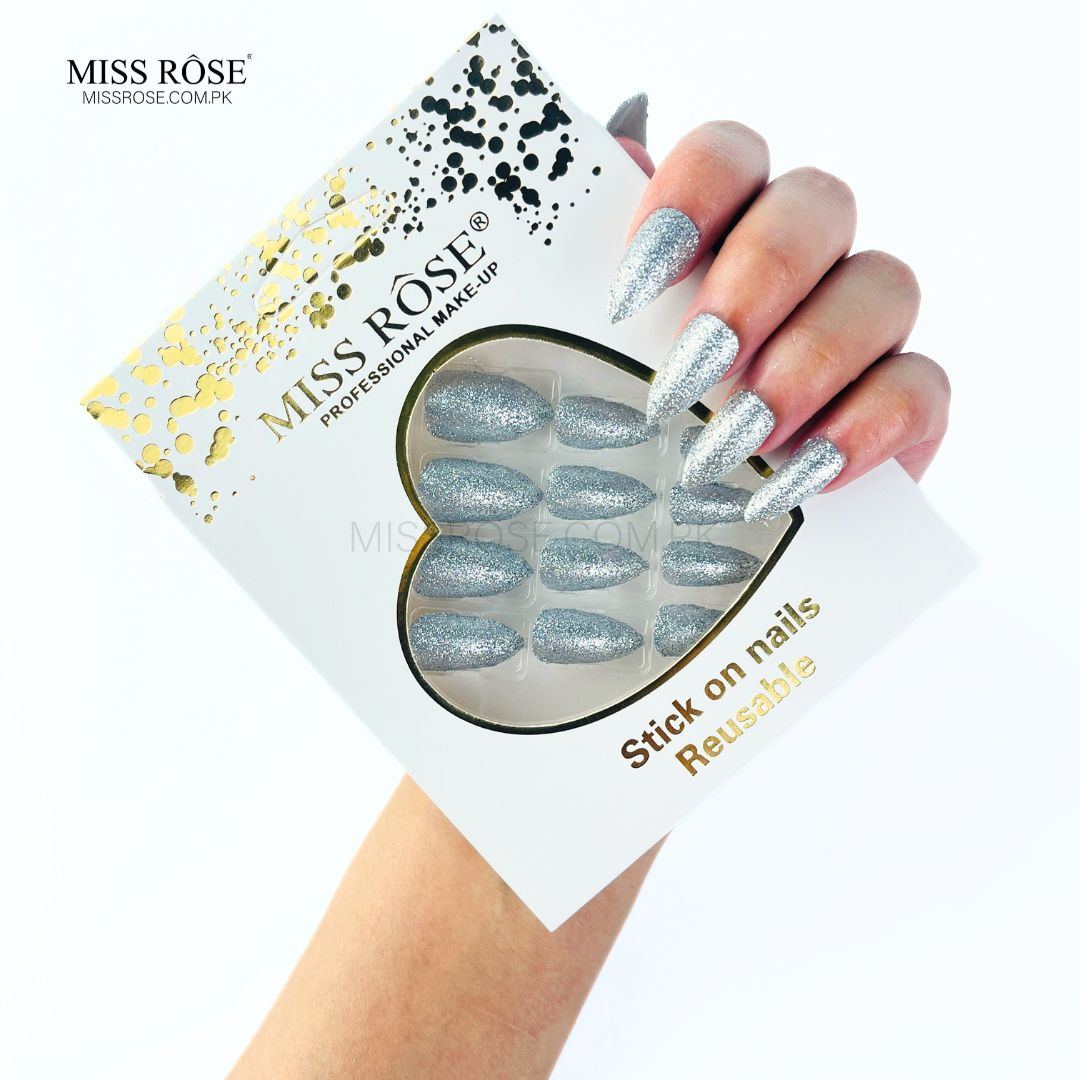Miss Rose Glitter Chunk Stick-On Nails
