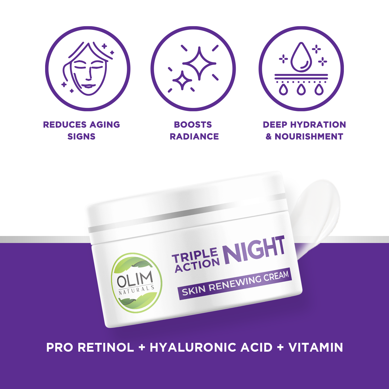 Night Cream Triple Action – Retinol Night Repair for Smooth, Firm-Looking Skin