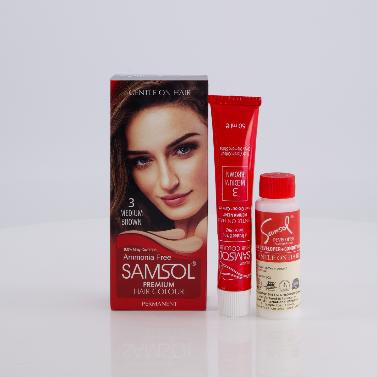 Samsol Hair Colour - 3 Medium Brown - Non Metallic Dye