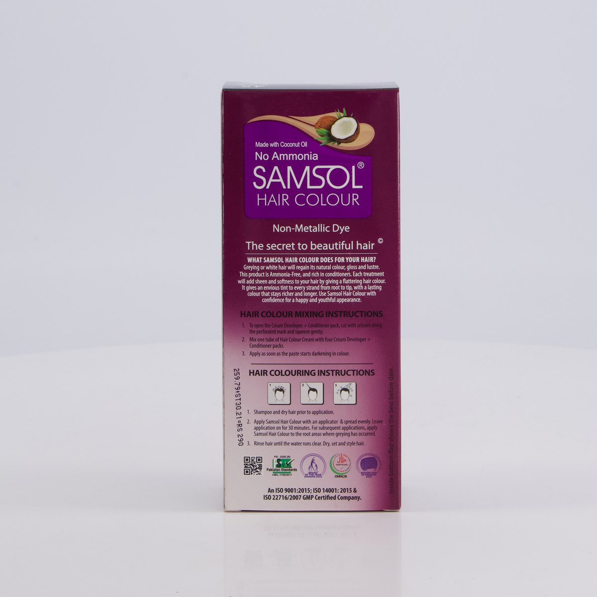 Samsol Hair Colour - 45 Black - Non Metallic Dye