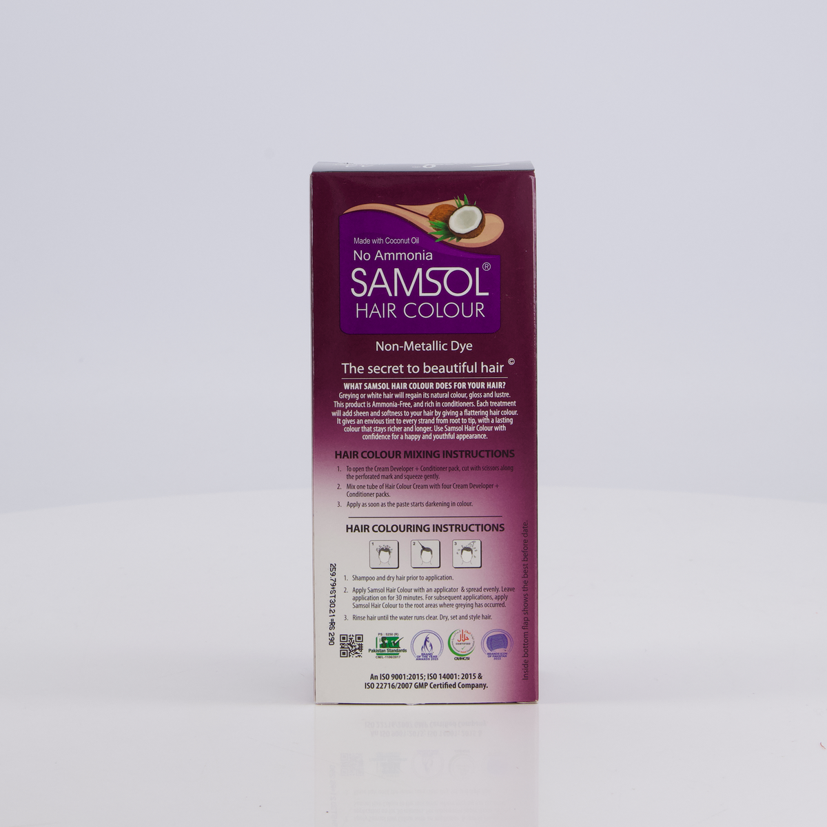 Samsol Hair Colour - 44 Natural Black - Non Metallic Dye