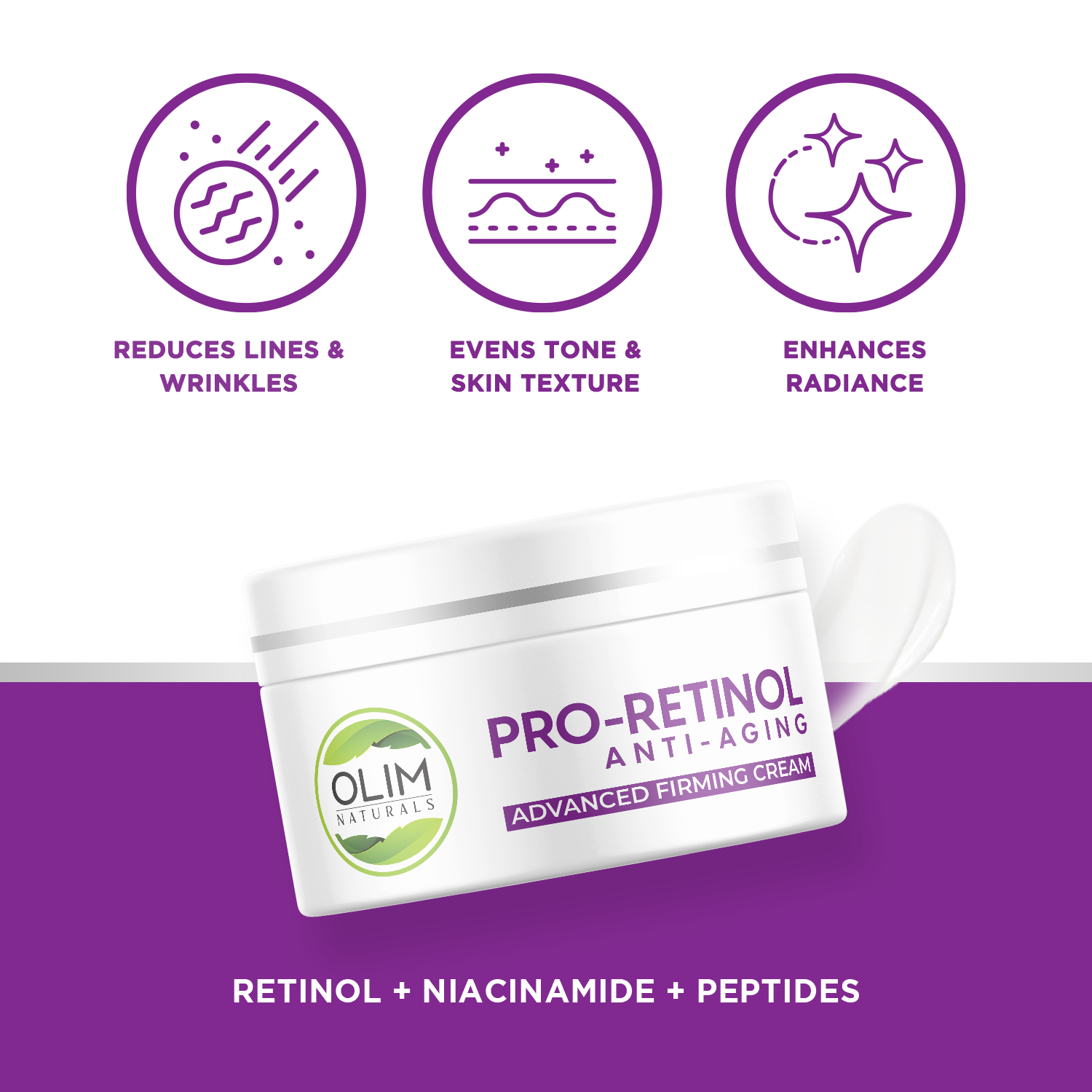 Retinol Cream Anti-Aging – Night Repair for Fine Lines & Smooth Texture