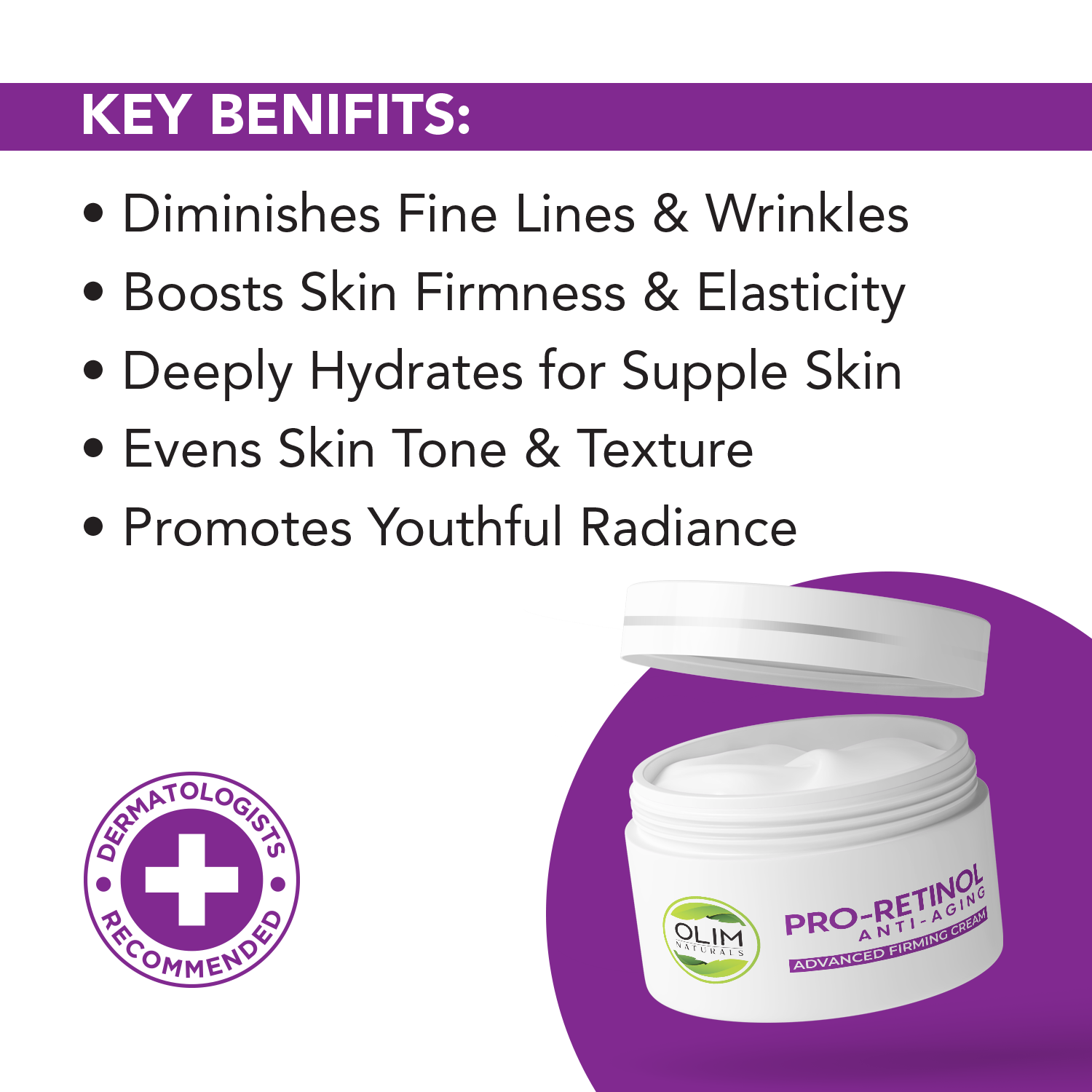 Retinol Cream Anti-Aging – Night Repair for Fine Lines & Smooth Texture