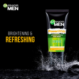 Garnier Men Power White Face Wash 100 ml - For Brighter Skin Garnier  