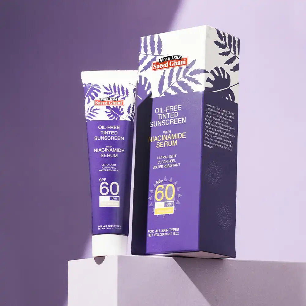 Oil-Free Tinted Sunscreen With Niacinamide Serum Saeed Ghani  