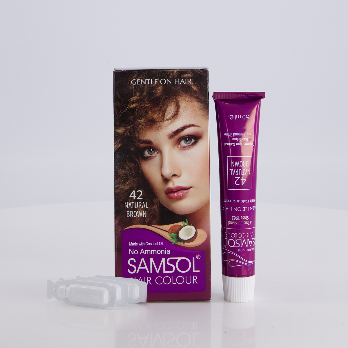 Samsol Hair Colour - 42 Natural Brown - Non Metallic Dye