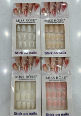 Missrose Stick on French Nails Pack  (NEW) Miss Rose Com Pk  