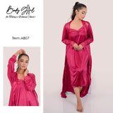 Body Girl 2 Pieces Long Bridal Silk Nightwear For Girls & Women body girl  