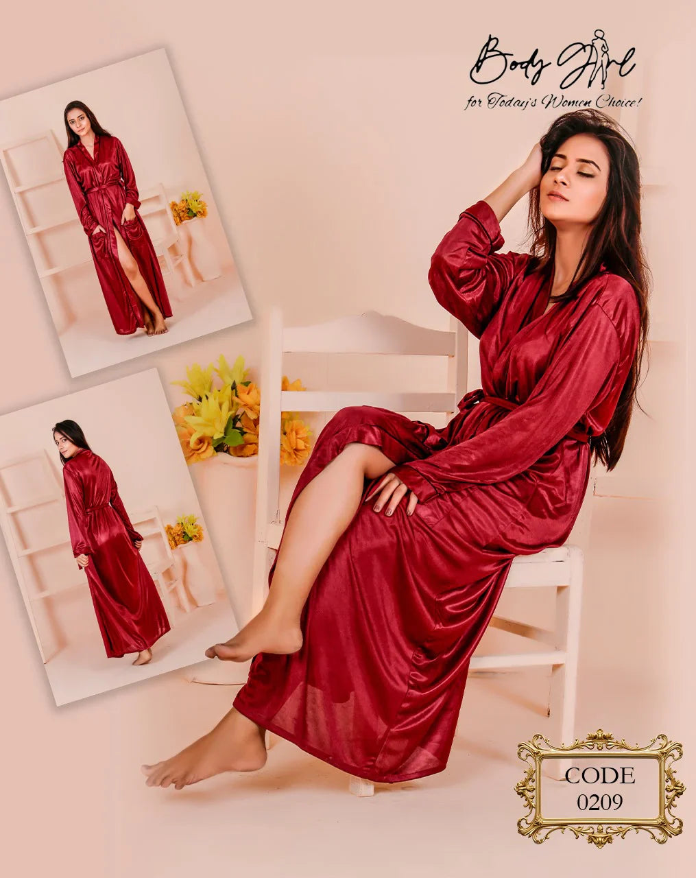Body Girl 1-Pieces Long Gown Nightwear For Girls & Women Free Size