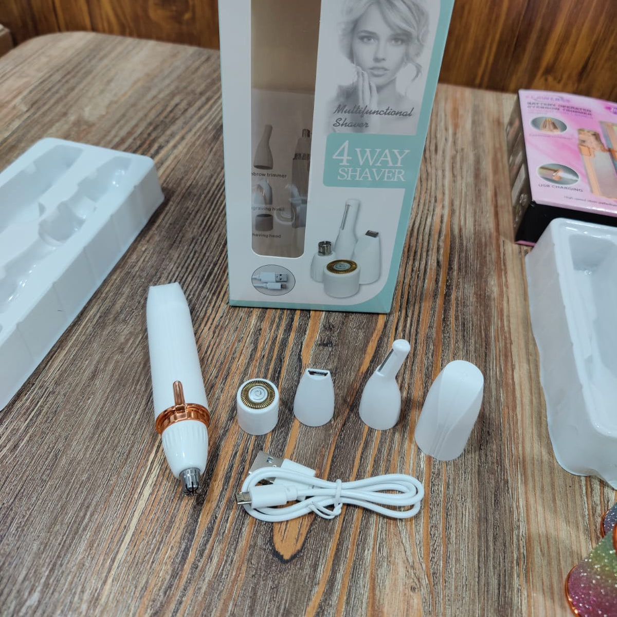 Rechargeable Multifunctional  4 way shaver  For Women's 4-in-1 Portable Electric Shaver
