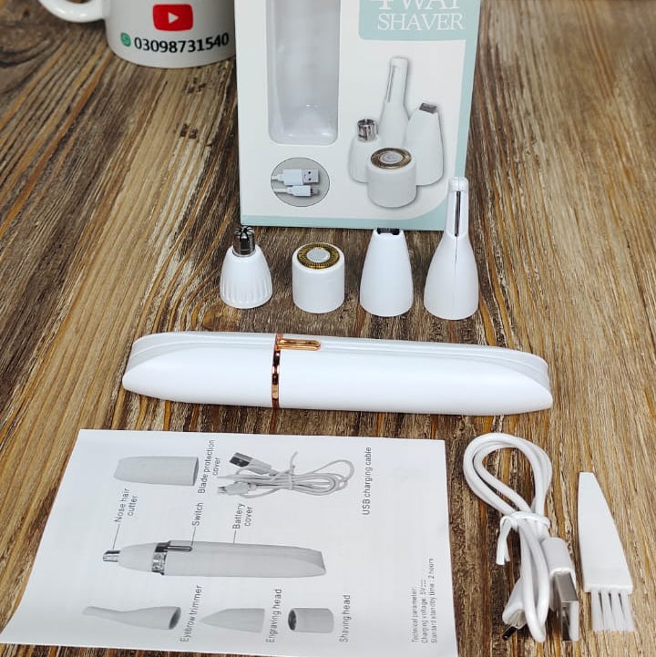 Rechargeable Multifunctional  4 way shaver  For Women's 4-in-1 Portable Electric Shaver