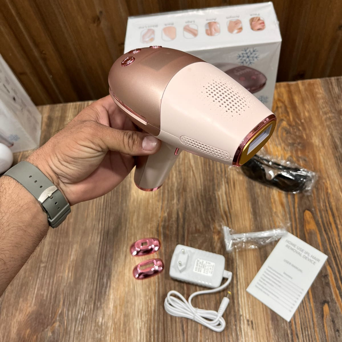 Beauty Professional IPL Laser Hair Removal Device for Women & Men | At-Home Permanent Painless Hair Remover with Ice Cooling Technology | 999,999 Flashes Quartz Light & Dual Precision Clips