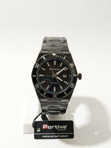 PORTIVE MEN Watch M-3030-G Digits Round Dial Stainless Steel Chain Watch With Date