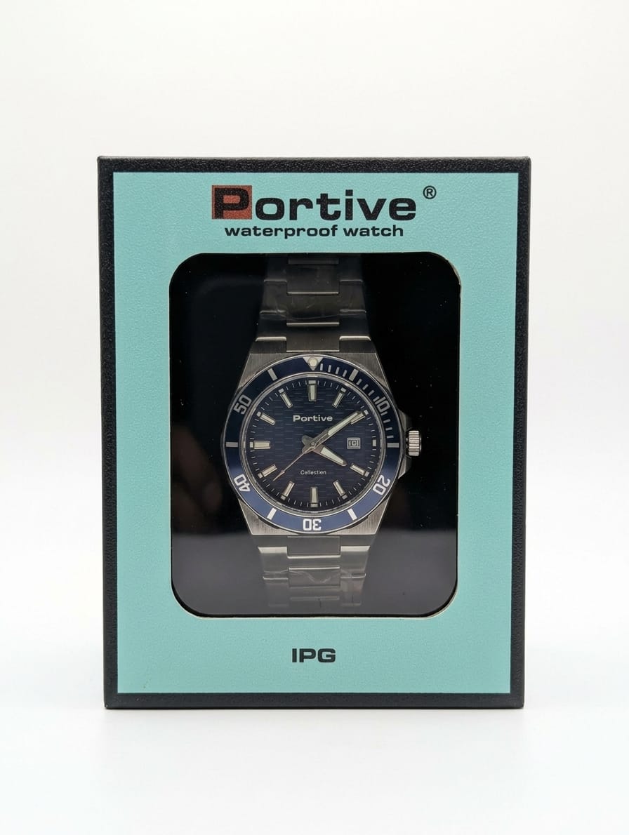 PORTIVE MEN Watch M-3030-G Digits Round Dial Stainless Steel Chain Watch With Date