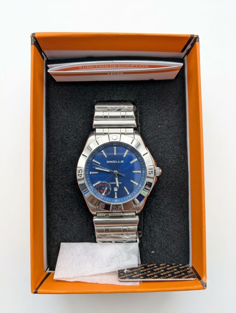 PORTIVE MEN'S Watch M-3022-G Round Dial Stainless Steel Chain Watch With Date