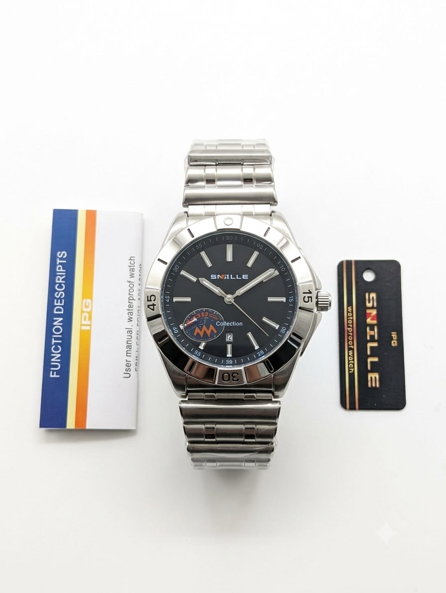 PORTIVE MEN'S Watch M-3022-G Round Dial Stainless Steel Chain Watch With Date