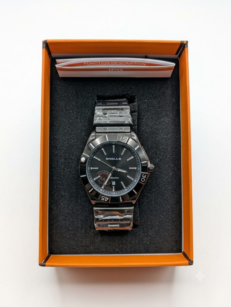 PORTIVE MEN'S Watch M-3022-G Round Dial Stainless Steel Chain Watch With Date