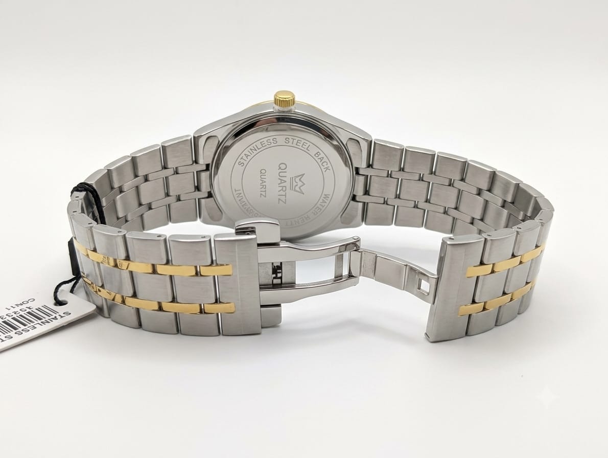 PORTIVE Luxury Mens Round Dial Stainless Steel Chain Watch With Date Display