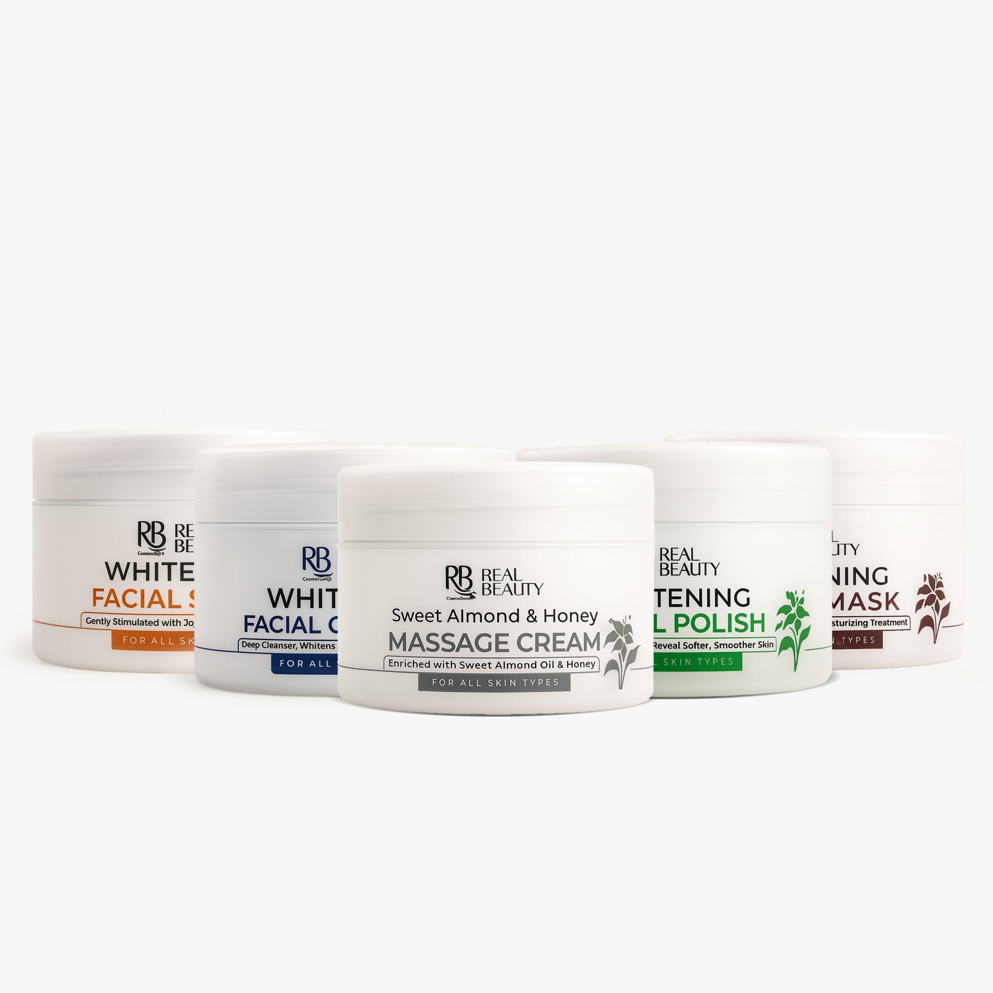 Real Beauty Whitening Facial Kit – 5 Step Home Facial (280ml x 5 Jars)