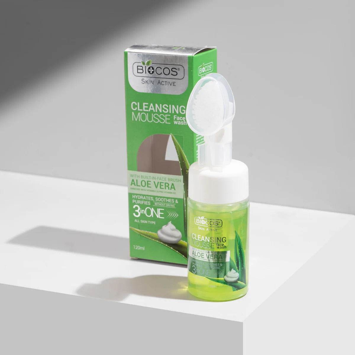 Biocos Cleansing Mousse Face Wash Aloe Vera 120ml