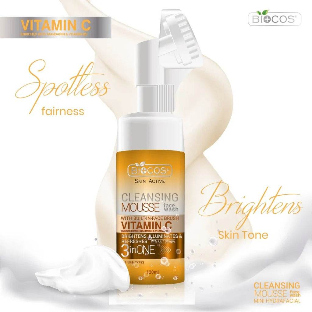 Biocos Cleansing Mousse Face Wash Vitamin C 120ml