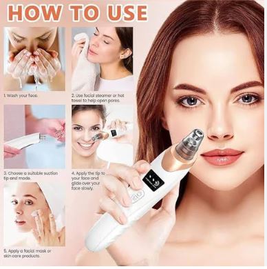 5-in-1 Blackhead Removal Machine Rechargeable Pore Vacuum Cleaner & Acne Remover