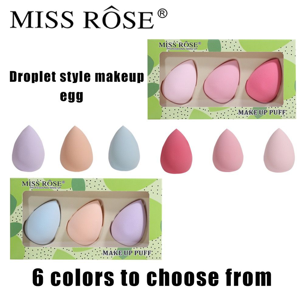 Miss Rose - Pack Of 3 Beauty Blender Makeup Sponge